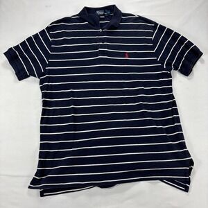 Polo Ralph Lauren Mens Striped Short Sleeve Polo Red Pony Logo Size XL
